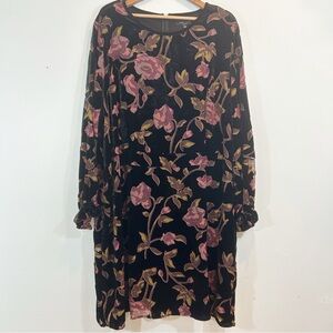 Romeo & Juliet Couture Black and Pink Floral Long Sleeve Dress